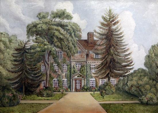 Mid 19th century English School Views of country houses, 8 x 11in.